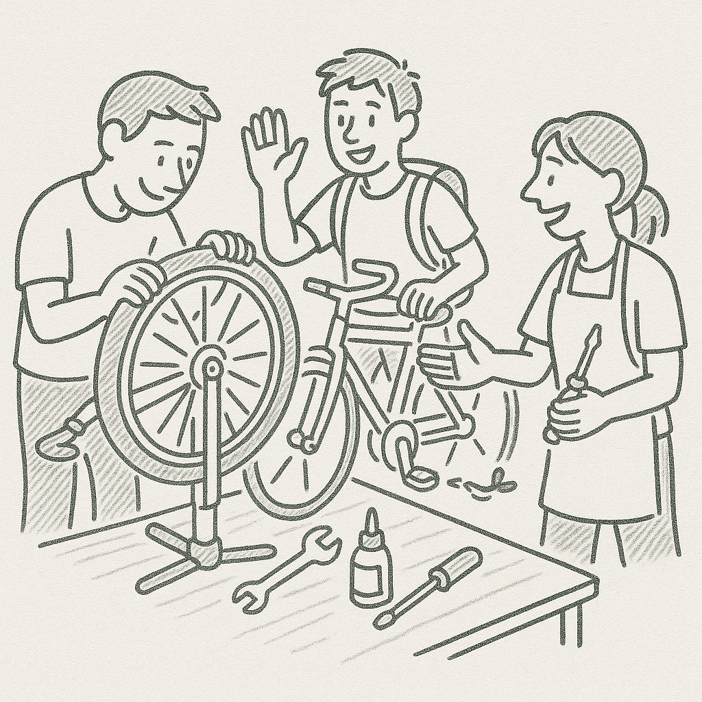 crayon réparation vélos Atelier vélo, réparation et outillage